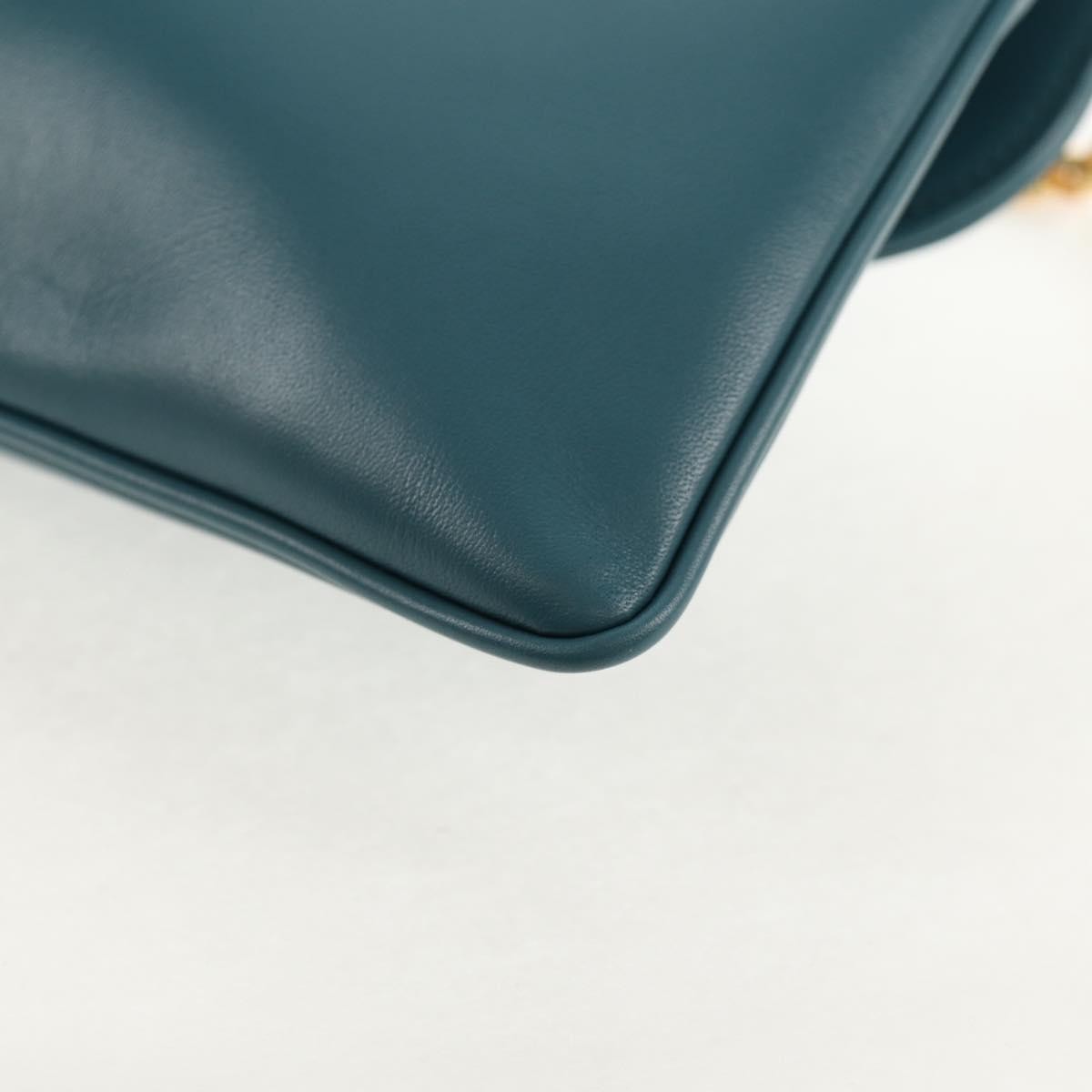 Christian Dior DiorDouble Chain Bag Leather, BLUE, LEATHER, Shoulder bag