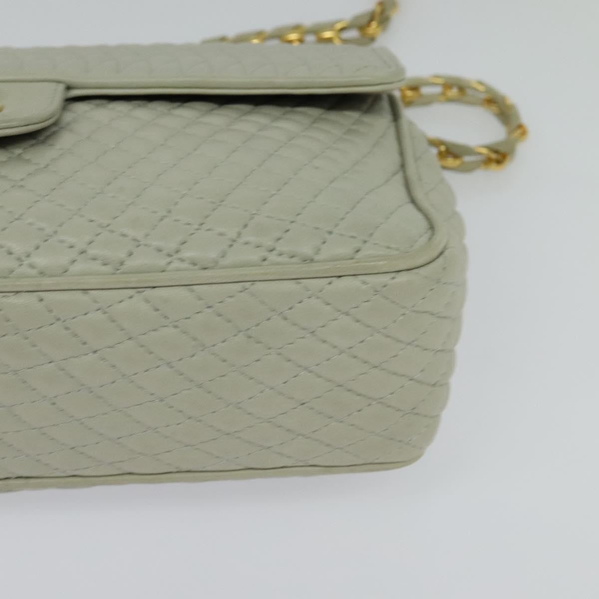 Bally Vintage Chain Shoulder Bag Quilted Leather, BEIGE, LEATHER, Shoulder bag