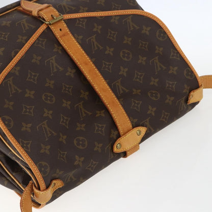 Louis Vuitton Saumur Handbag Monogram Canvas, BROWN, CANVAS, Shoulder bag