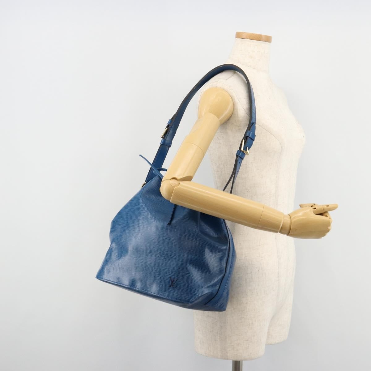 Louis Vuitton Petit Noe Handbag Epi Leather, Blue, Leather, Shoulder Bag