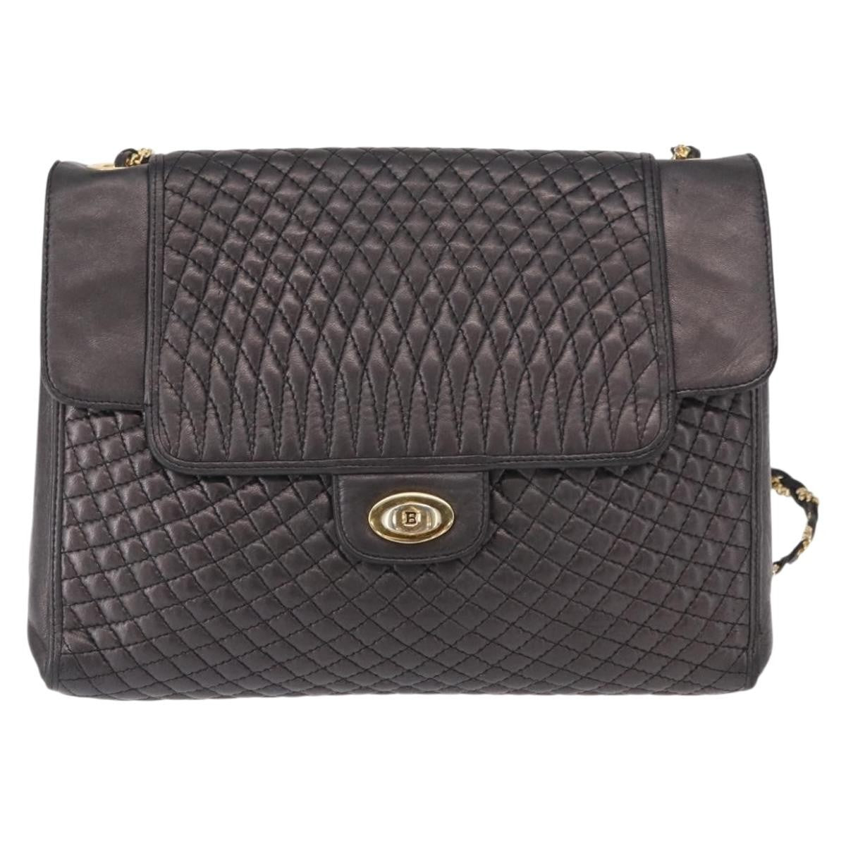 Bally Vintage Shoulder Bag Leather, BLACK, LEATHER, Shoulder bag