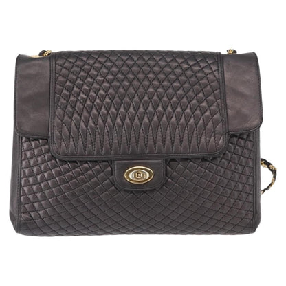 Bally Vintage Shoulder Bag Leather, BLACK, LEATHER, Shoulder bag