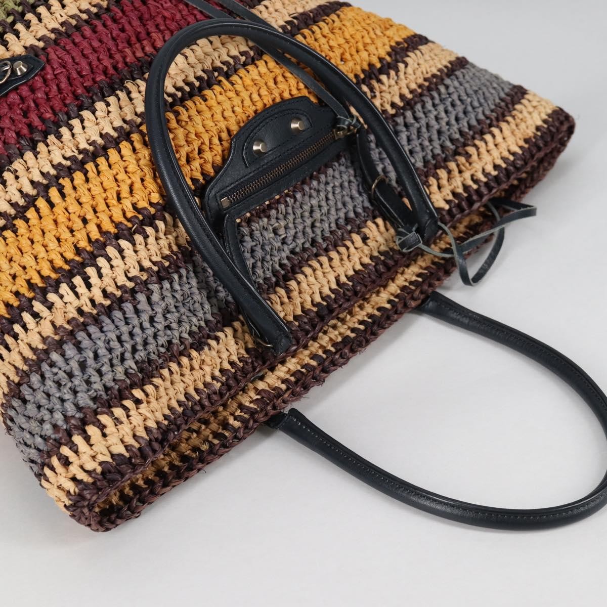 Balenciaga Panier Basket Tote Woven Raffia, MULTICOLOUR, WOOD, Tote bag