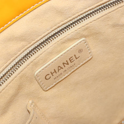 Chanel CC No.5 Shopping Tote Perforated Patent, YELLOW, PATENT_LEATHER, Tote bag