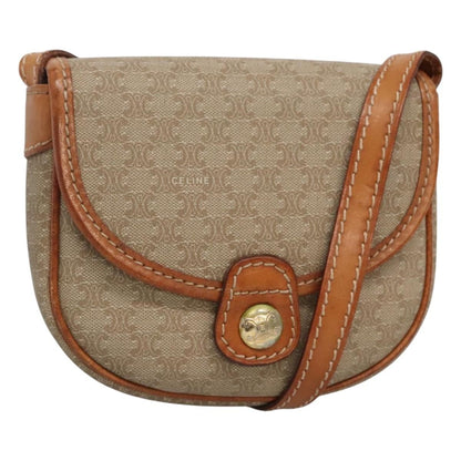 Celine Macadam Shoulder Bag PVC Leather, BEIGE, PVC, Shoulder bag