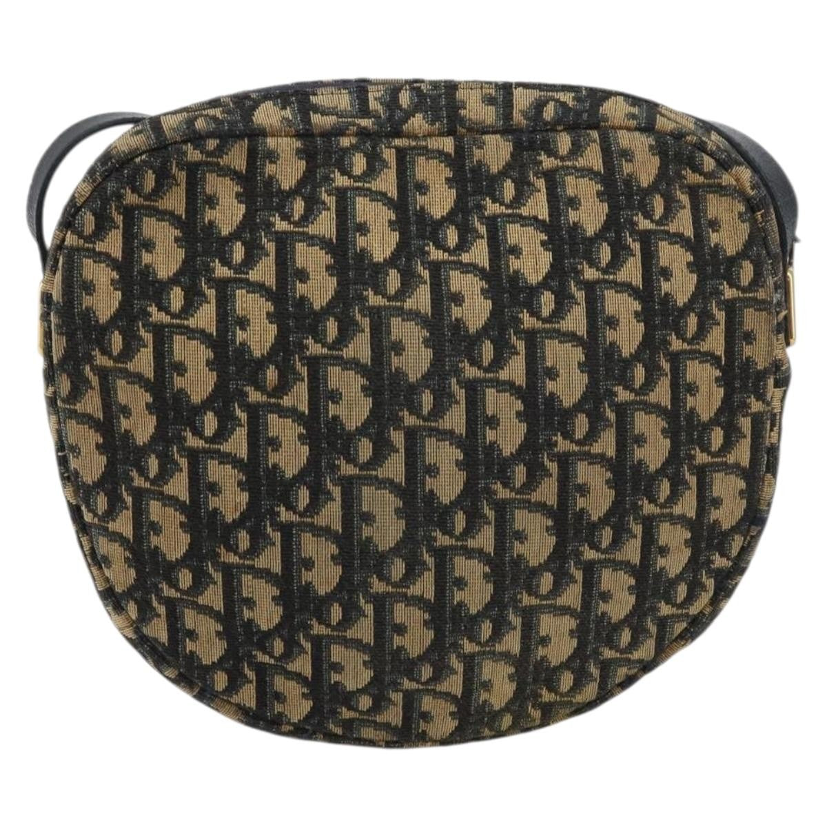 Christian Dior Vintage Trotter Shoulder Bag Canvas, NAVY, CANVAS, Shoulder bag