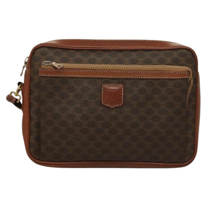 Celine Macadam Pochette Canvas and Leather, BROWN, CANVAS, Clutche & pouche