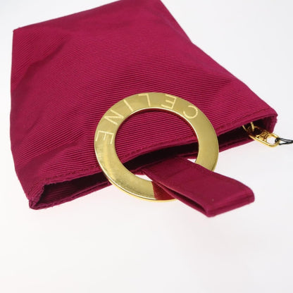 Celine Circle Logo Pouch Nylon, PINK, NYLON, Clutche & pouche