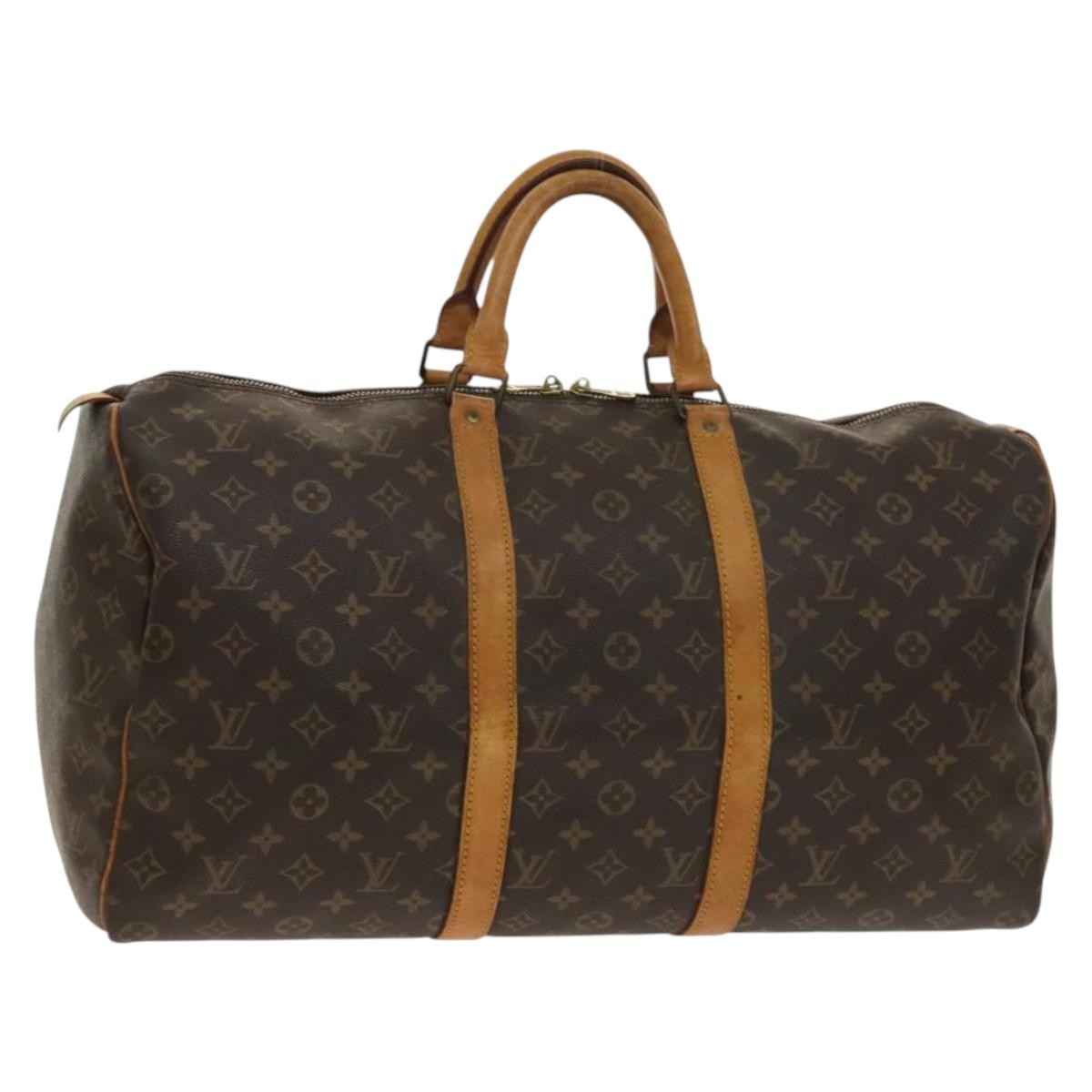 Louis Vuitton Keepall Bag Monogram Canvas, BROWN, CANVAS, Travel bag