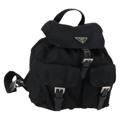Prada Double Front Pocket Backpack Tessuto, BLACK, NYLON, Backpack