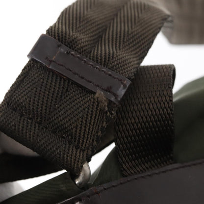 Prada Vela Double Front Pocket Backpack Tessuto with Saffiano Leather, KHAKI, NYLON, Backpack