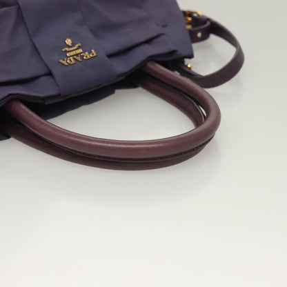 Prada Bow Tote Tessuto, PURPLE, NYLON, Handbag