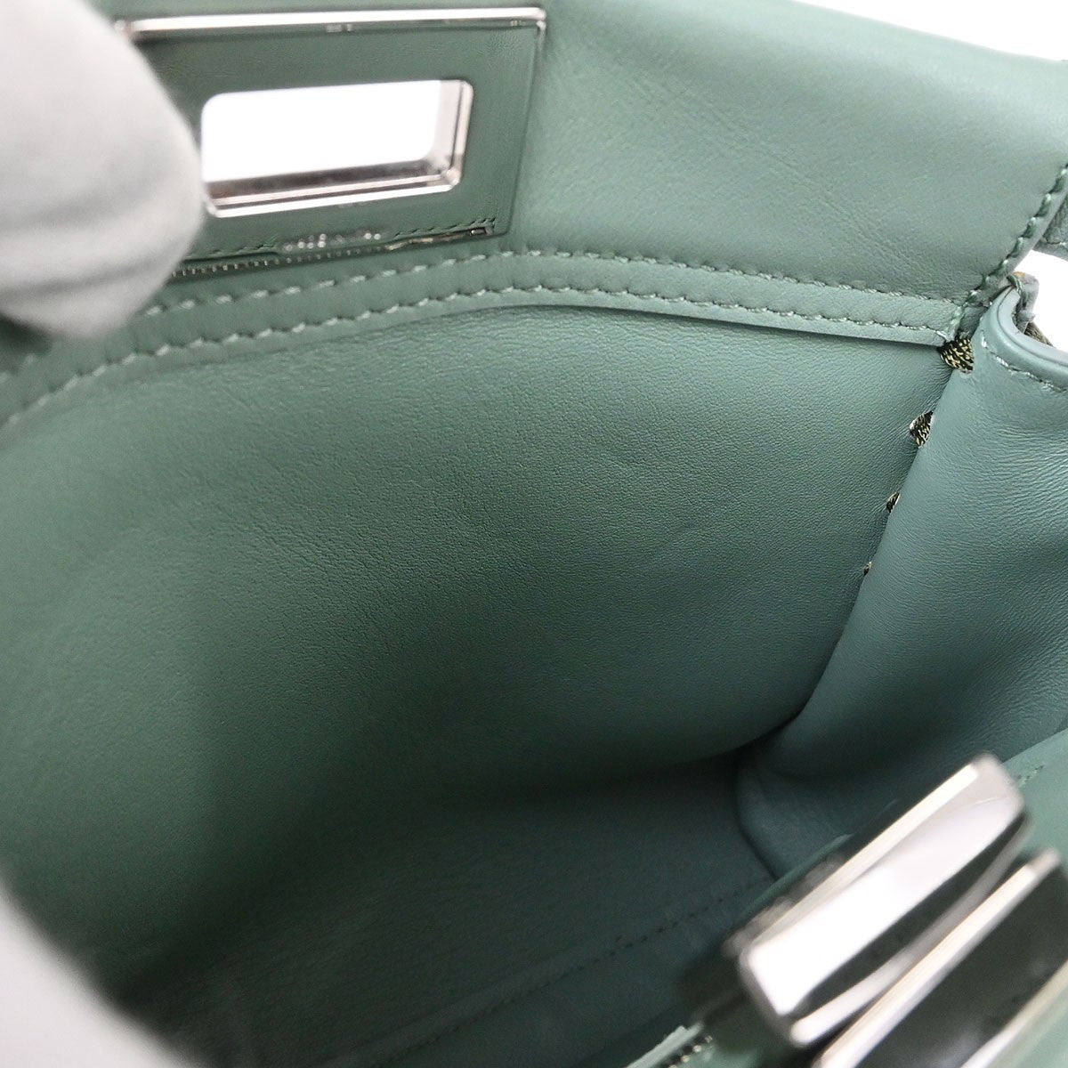 Fendi Peekaboo Bag Leather, Green, Leather, Handbag