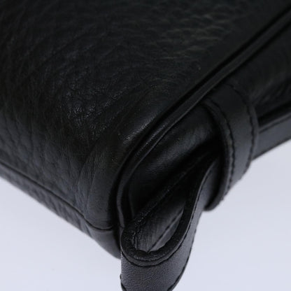 Burberry Zip Clutch Leather, BLACK, LEATHER, Clutche & pouche