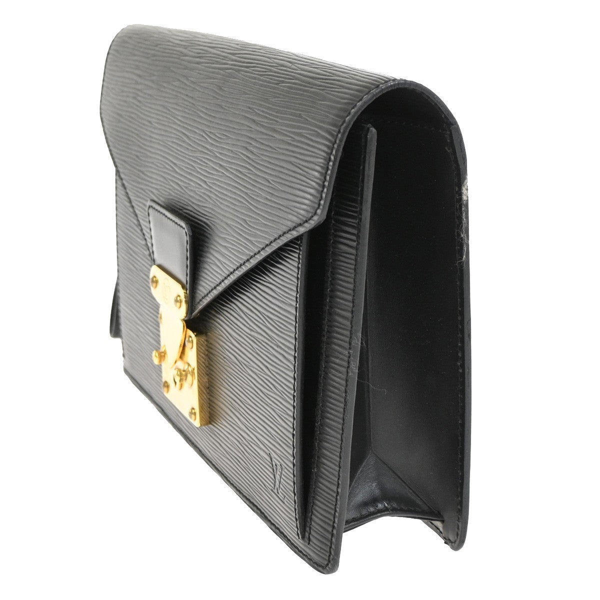 Louis Vuitton Dragonne Pochette Epi Leather, Black, Leather, Clutch