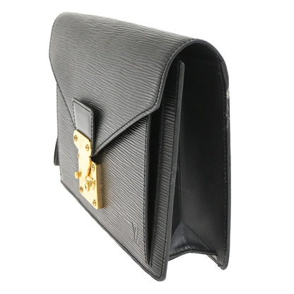Louis Vuitton Dragonne Pochette Epi Leather, Black, Leather, Clutch