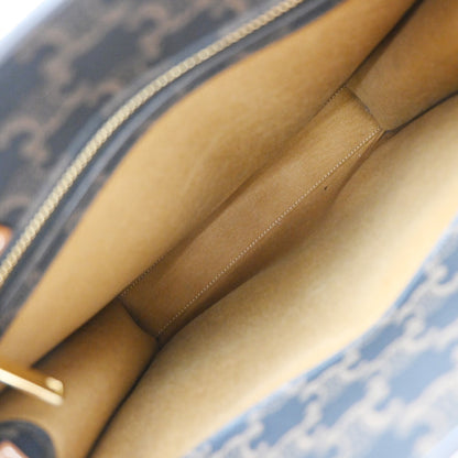 Celine Vertical Cabas Tote Triomphe Coated Canvas, BROWN, CANVAS, Tote bag