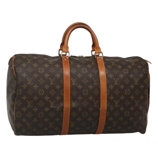Louis Vuitton Keepall Bag Monogram Canvas, BROWN, CANVAS, Travel bag