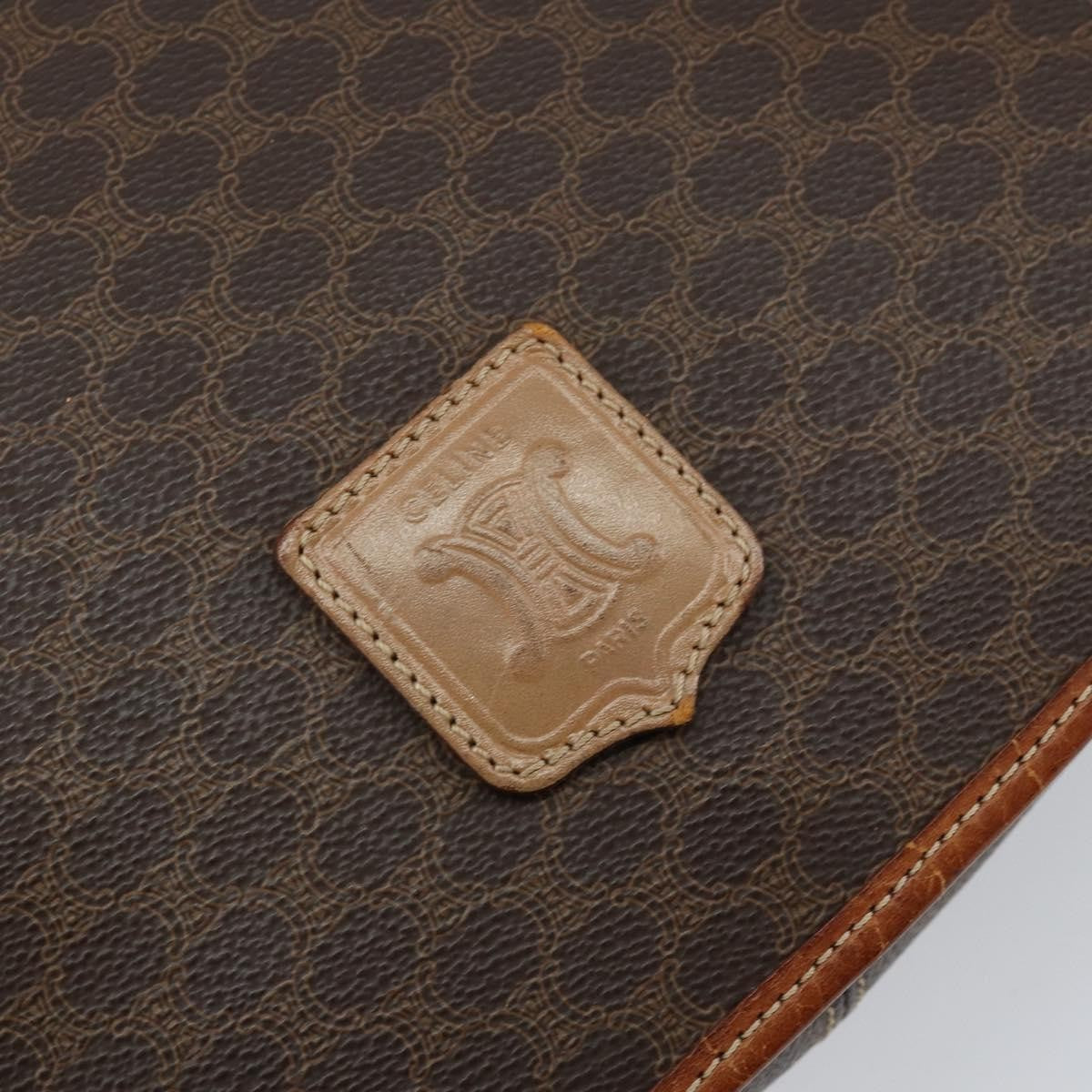 Celine Macadam Shoulder Bag PVC Leather, BROWN, CANVAS, Shoulder bag