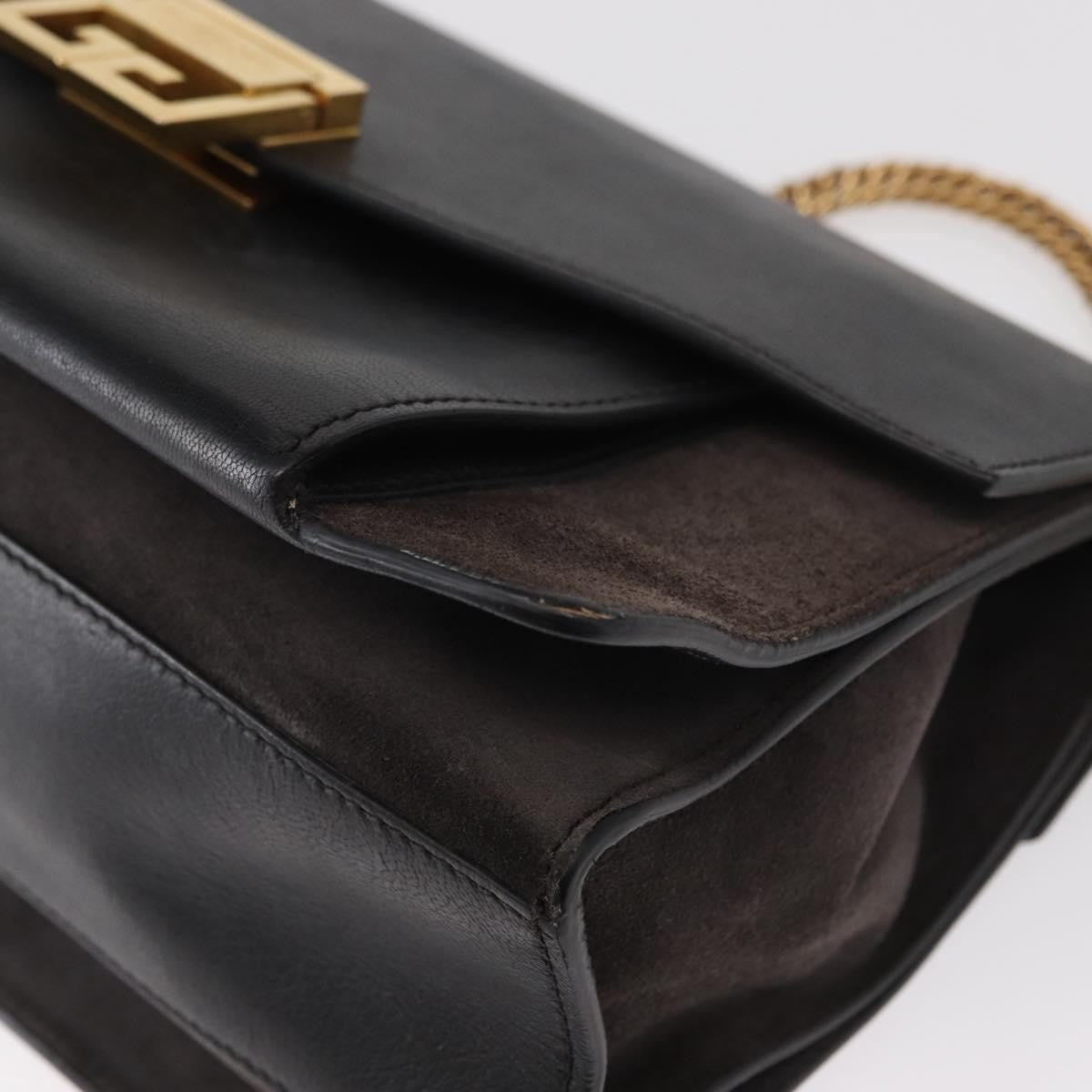 Givenchy GV3 Flap Bag Leather, BLACK, LEATHER, Shoulder bag