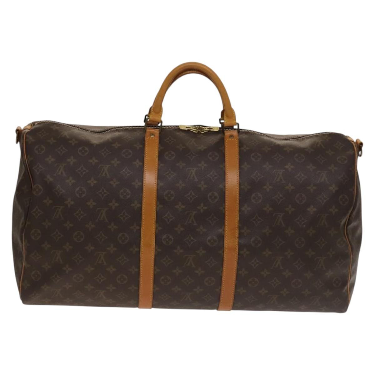 Louis Vuitton Keepall Bandouliere Bag Monogram Canvas, BROWN, CANVAS, Travel bag