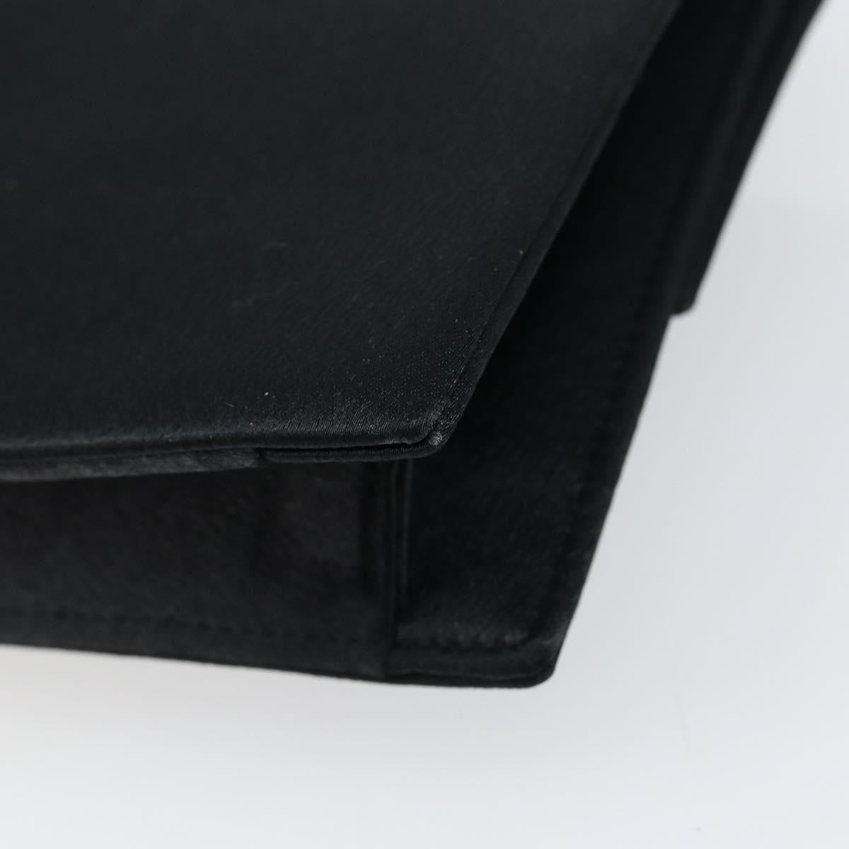 Saint Laurent Vintage Pouch Satin, BLACK, SATIN, Clutche & pouche