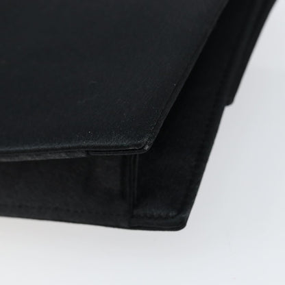 Saint Laurent Vintage Pouch Satin, BLACK, SATIN, Clutche & pouche