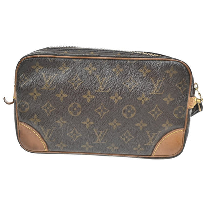 Louis Vuitton Marly Dragonne Clutch Monogram Canvas, BROWN, CANVAS, Clutche & pouche