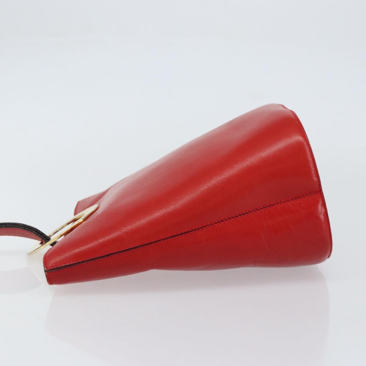 Celine Circle Logo Shoulder Bag Leather, RED, LEATHER, Shoulder bag