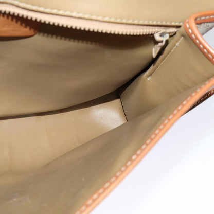 Celine Vintage Macadam Shoulder Bag Canvas and Leather, BEIGE, CANVAS, Shoulder bag