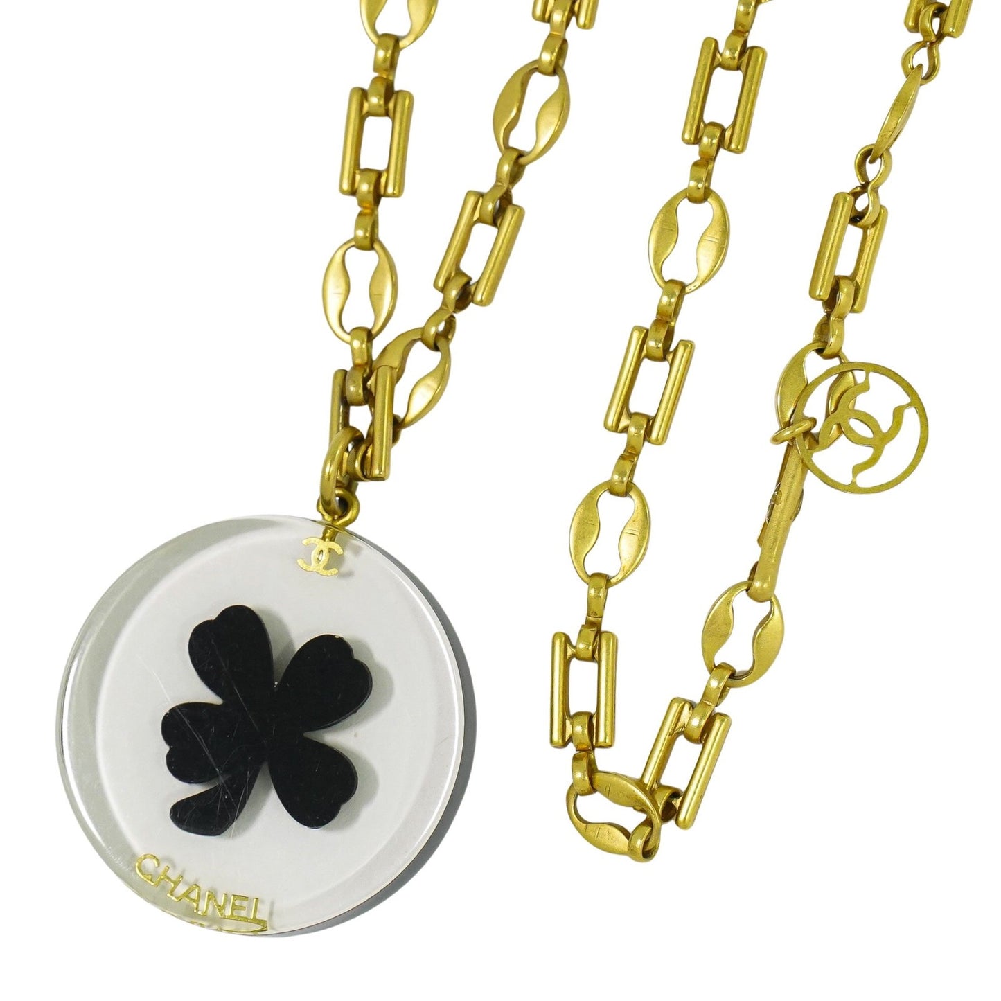 Chanel Trèfle CC Necklace Plastic and Gold plated, GOLD, GOLD_PLATED, Necklace