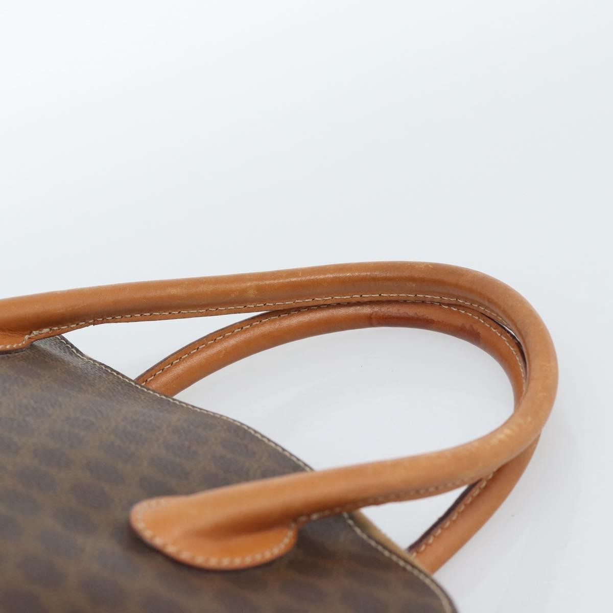 Celine Vintage Macadam Handbag Canvas, Brown, Canvas, Handbag