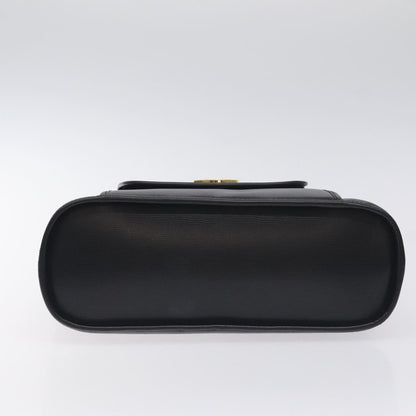 Celine Circle Logo Handbag Leather, BLACK, LEATHER, Handbag