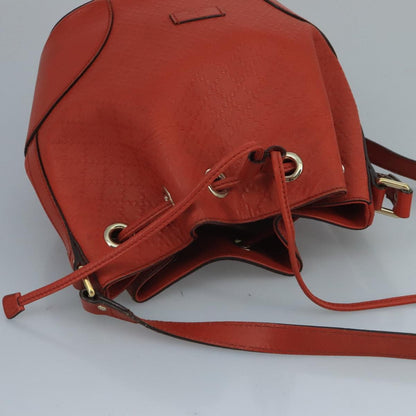 Gucci Bright Bucket Bag Diamante Leather, ORANGE, LEATHER, Handbag