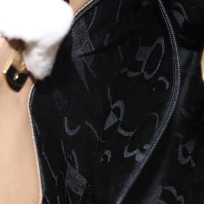 Salvatore Ferragamo Vintage Gancini Chain Shoulder Bag Leather, BEIGE, LEATHER, Shoulder bag