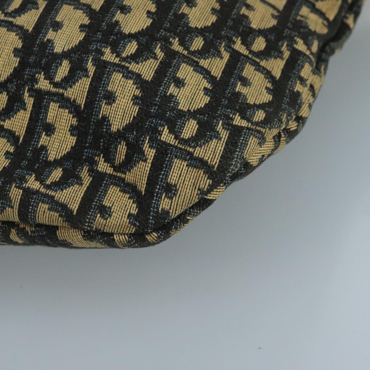 Christian Dior Vintage Trotter Shoulder Bag Canvas, NAVY, CANVAS, Shoulder bag