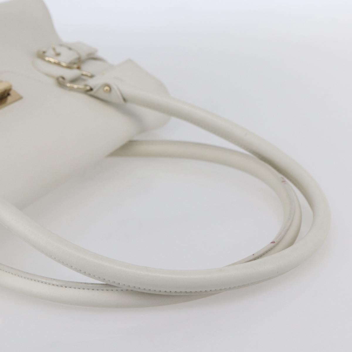 Salvatore Ferragamo Gina Satchel Leather, WHITE, LEATHER, Handbag