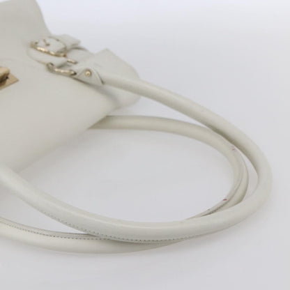 Salvatore Ferragamo Gina Satchel Leather, WHITE, LEATHER, Handbag