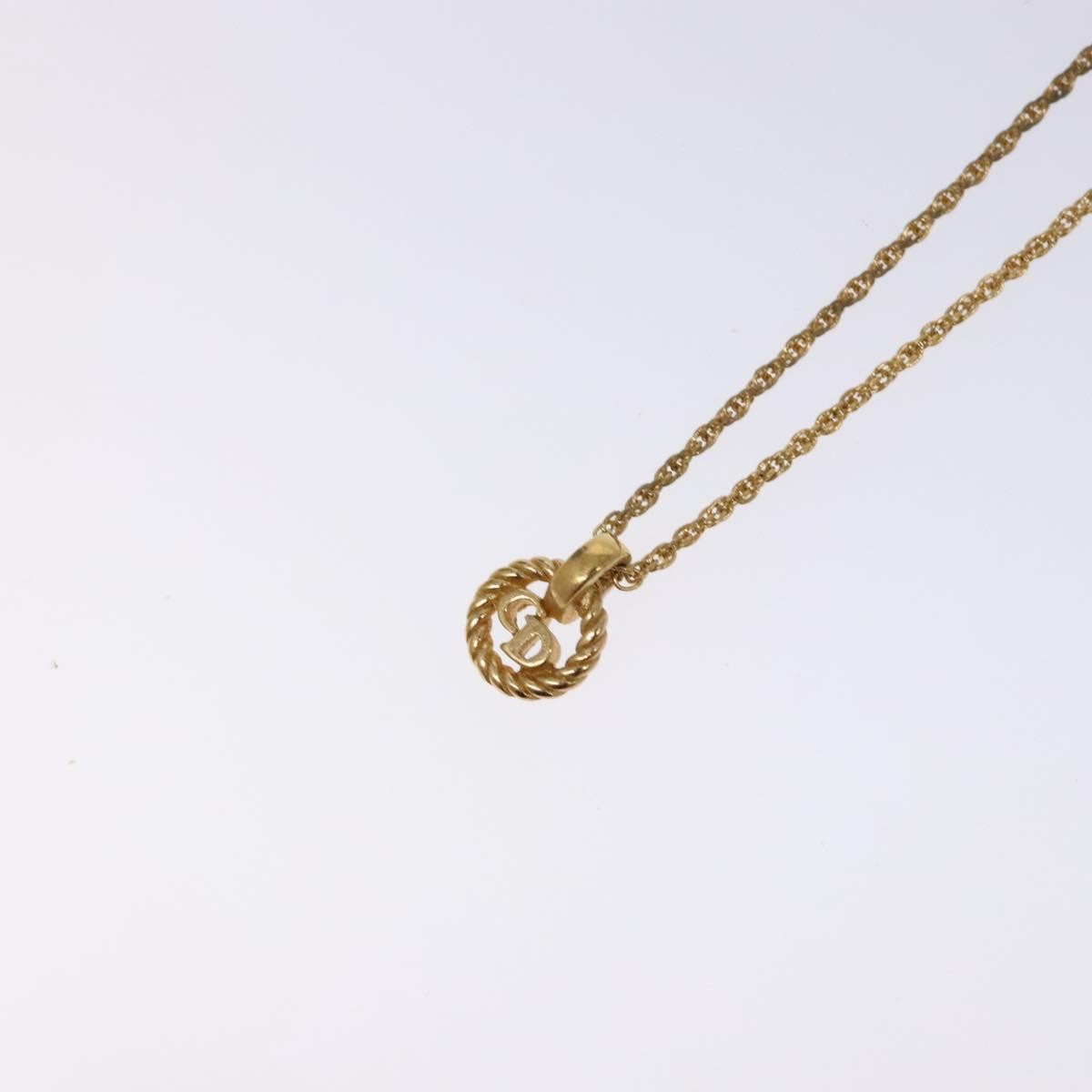 Christian Dior CD Round Pendant Necklace Metal, GOLD, METAL, Necklace