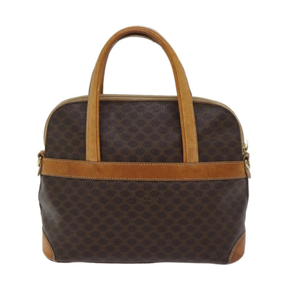 Celine Macadam Handbag Macadam with leather, BROWN, CANVAS, Handbag