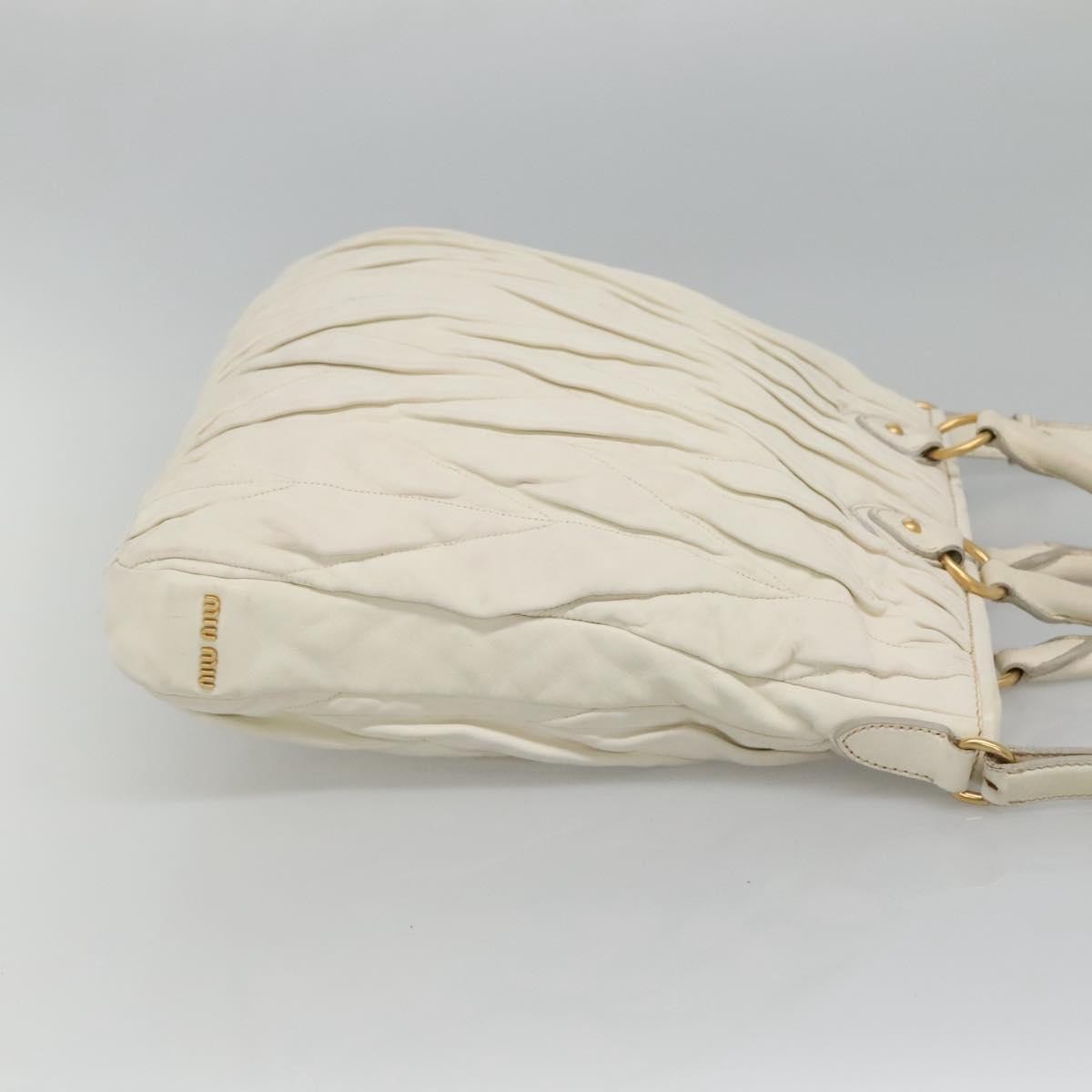 Miu Miu Vintage Tote bag Leather, WHITE, LEATHER, Tote bag