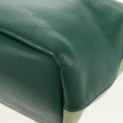 Chloe Bicolor Baylee Satchel Leather, GREEN, LEATHER, Handbag