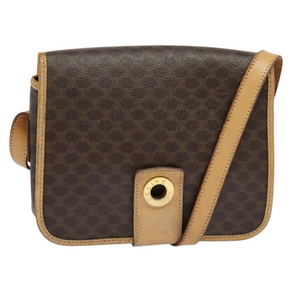 Celine Macadam Shoulder Bag PVC Leather, BROWN, CANVAS, Shoulder bag