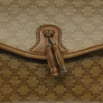 Celine Vintage Macadam Shoulder Bag Canvas, BEIGE, CANVAS, Shoulder bag