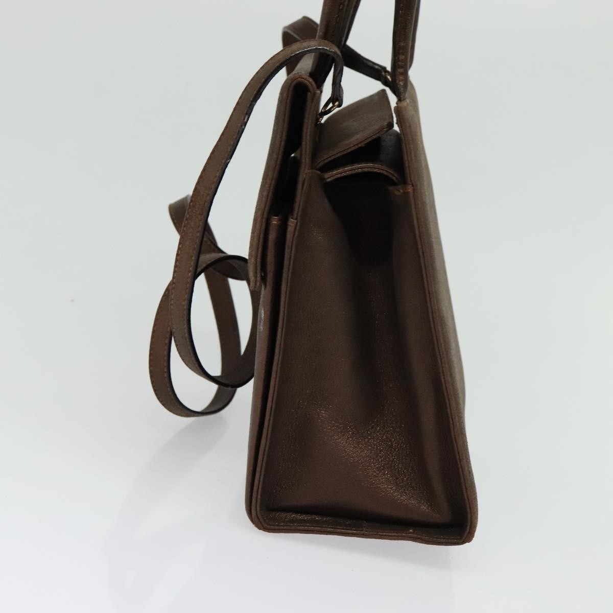 Salvatore Ferragamo Gancini Shoulder Bag Leather, BROWN, LEATHER, Shoulder bag