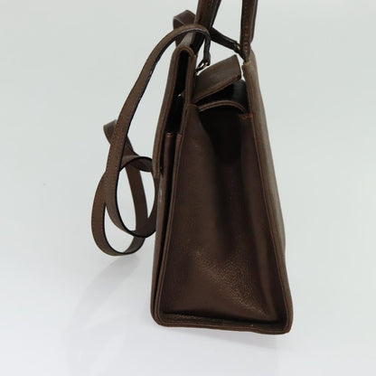 Salvatore Ferragamo Gancini Shoulder Bag Leather, BROWN, LEATHER, Shoulder bag