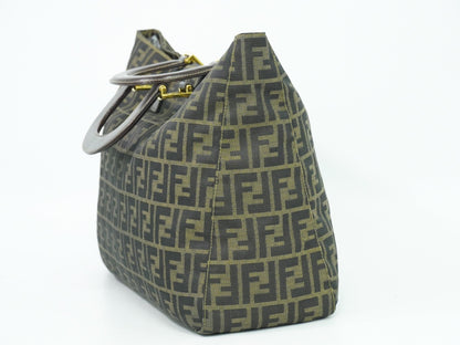 Fendi Vintage Zucca Handbag Zucca, BROWN, CANVAS, Handbag