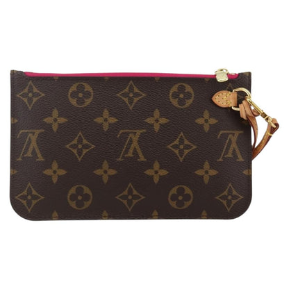 Louis Vuitton Neverfull Pochette Monogram Canvas, BROWN, CANVAS, Clutche & pouche