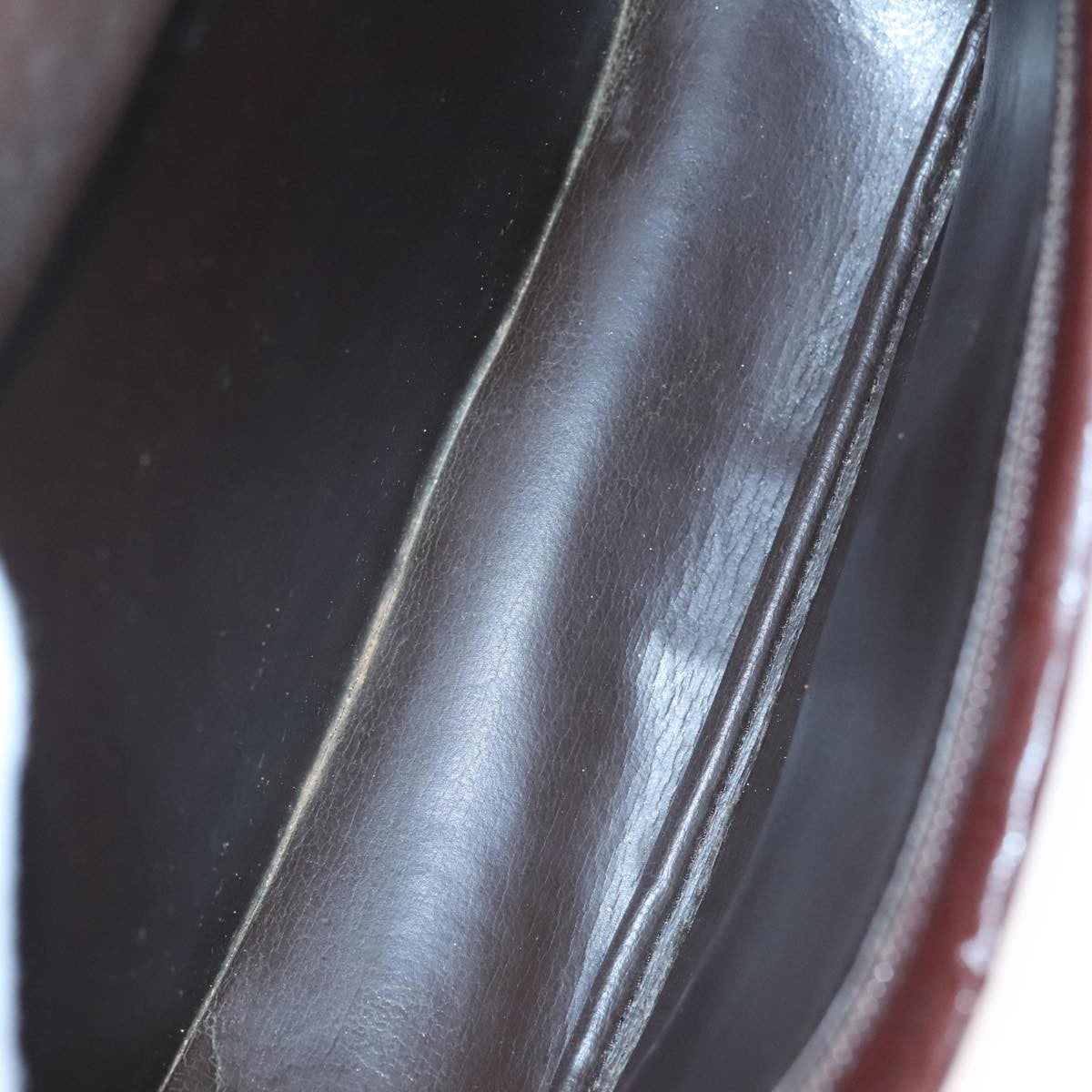 Christian Dior Vintage Trotter Shoulder Bag Embroidered Diorissimo Canvas, BURGUNDY, LEATHER, Shoulder bag