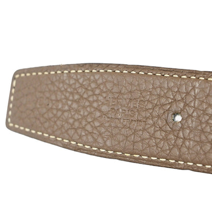 Hermes Chaine D'Ancre Reversible Belt Leather, BROWN, LEATHER, Belts